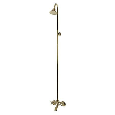 Kingston Brass Vintage Wall Mount Clawfoot Tub And Shower Package, Polished Brass Clawfoot Tub Set Kingston Brass